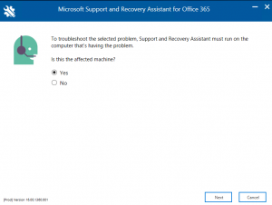 Office 365 - microsoft support and recover assistant tool