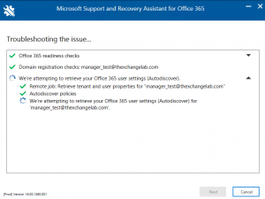Office 365 - microsoft support and recover assistant tool