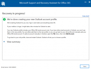 Office 365 - microsoft support and recover assistant tool
