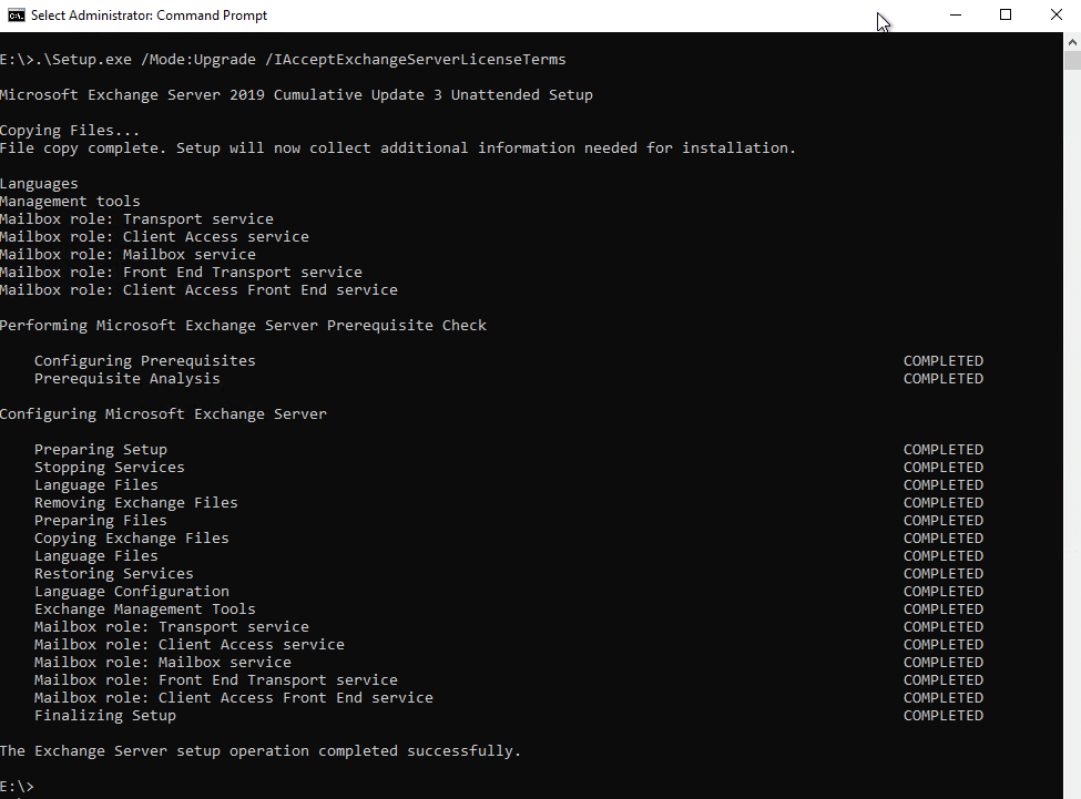 Upgrade command. Сервер в cmd. Upgrade cmd. :\Setup.exe /IACCEPTEXCHANGESERVERLICENSETERMS /Mode:upgrade. Exchange 2019 спам фильтр.