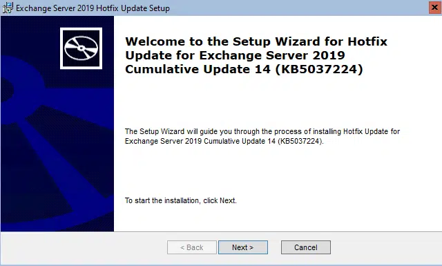 Upgrading exchange 2019 cu14 to the latest hotfix