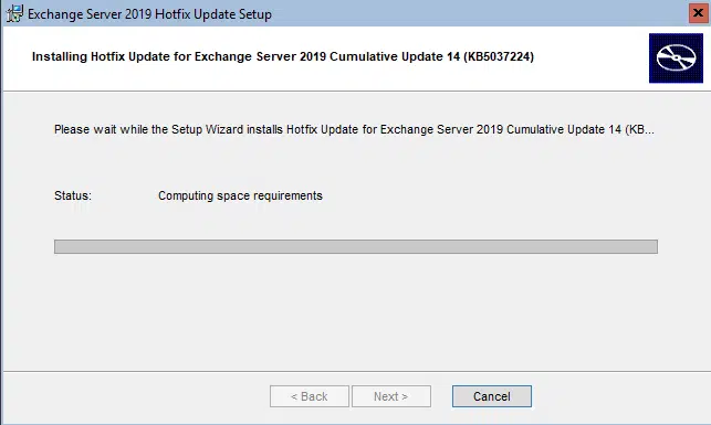 Upgrading exchange 2019 cu14 to the latest hotfix